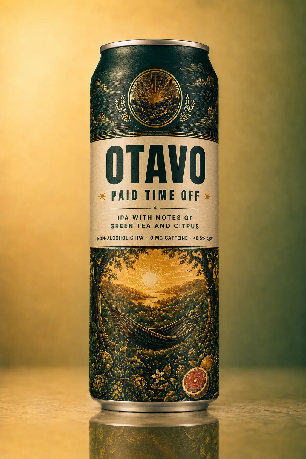 Otavo Paid Time Off, non-alcoholic IPA can
